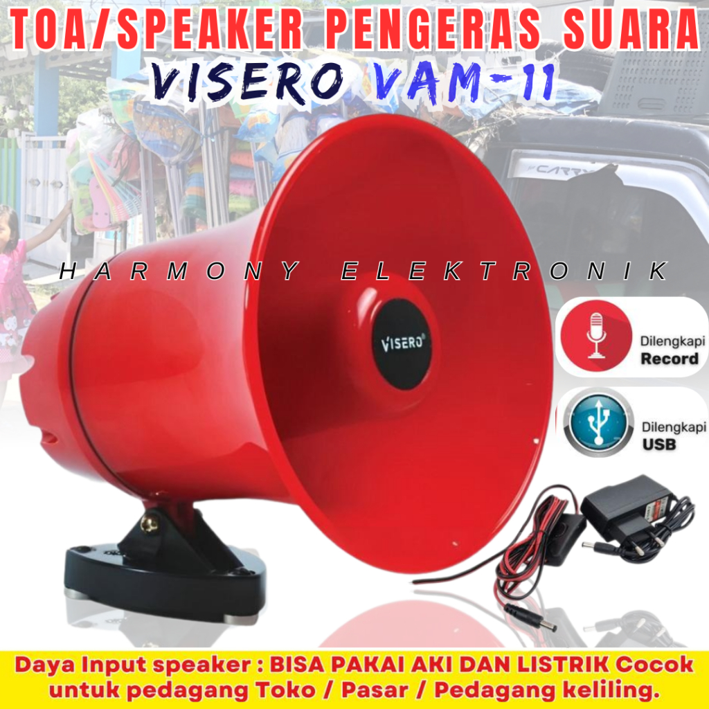 Toa Megaphone/Speaker Corong Sirine Bisa Rekam Suara Pengeras Suara Bisa Rekam Suara Merk Suara Jern