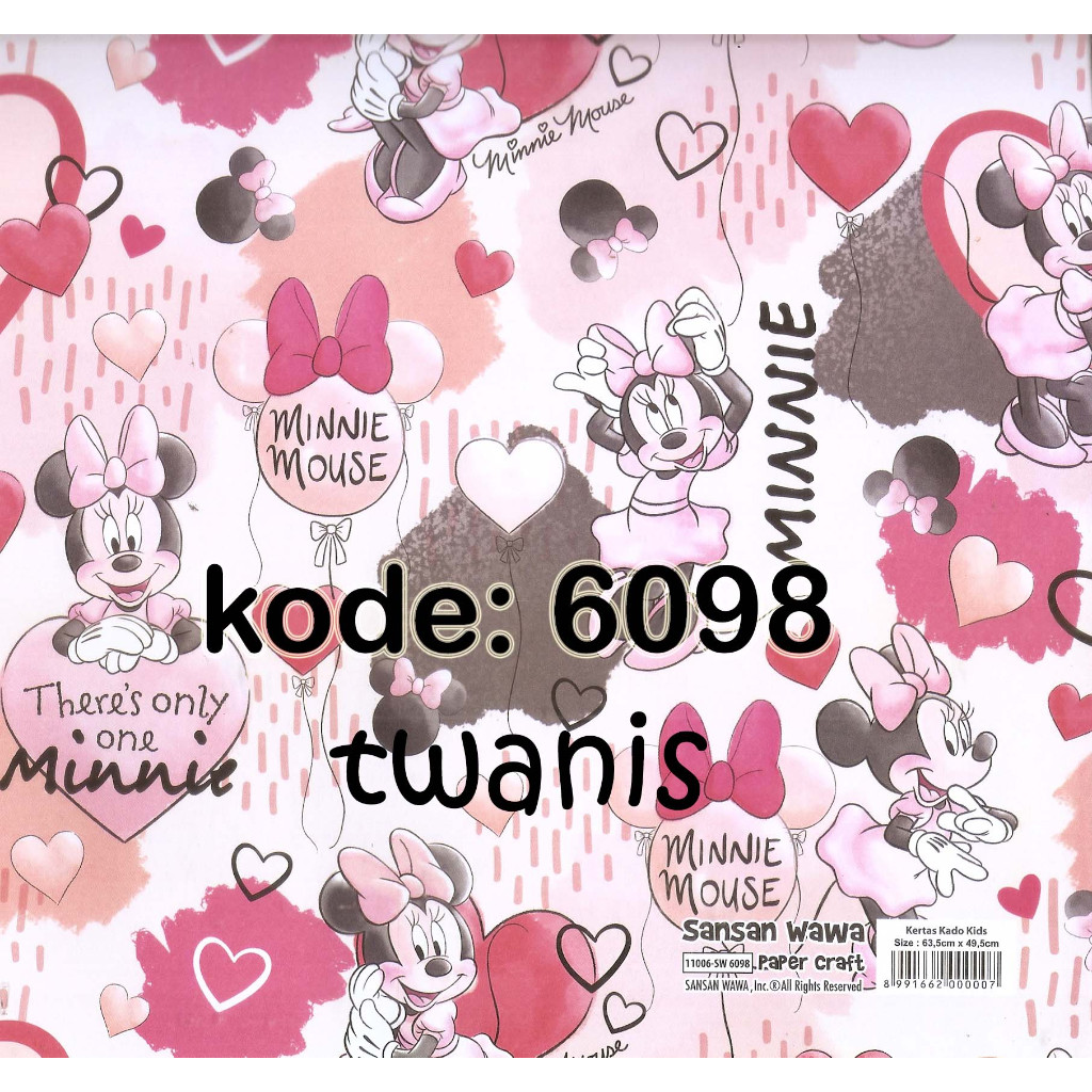 

Kertas Kado Minnie Mouse Disney SANWA kode 6098 Eceran Khusus Jogja kirim Kurir Instan
