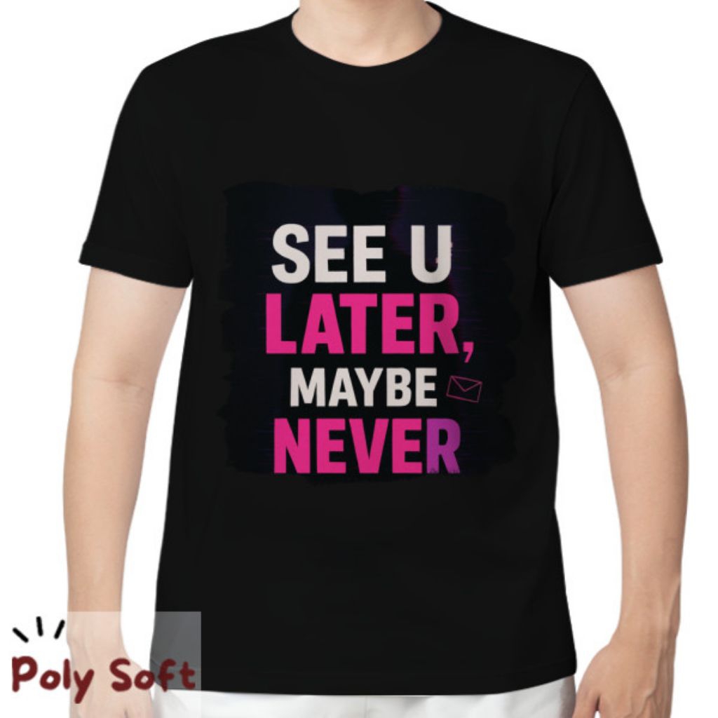 Baju Kaos See U Later Blackpink hitam Pria