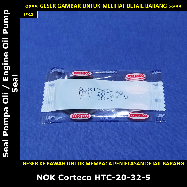 Seal Pompa Oli Toyota Starlet Kapsul 1000 cc 1E EP80 1989-1996 NOK Corteco HTC-20-32-5 Engine Oil Pu
