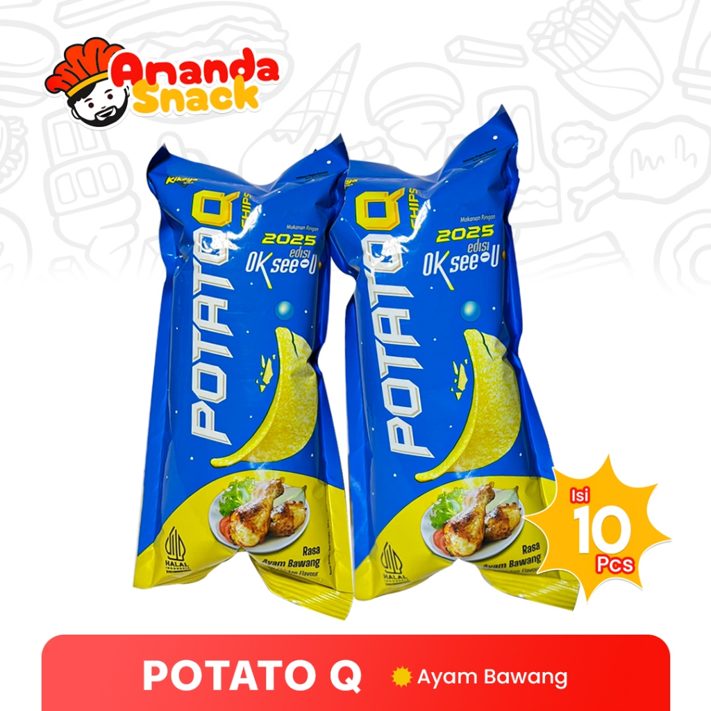 

PotatoQ Chips / Potato Q Rasa Ayam Bawang & Pedas Manis isi 10 pcs