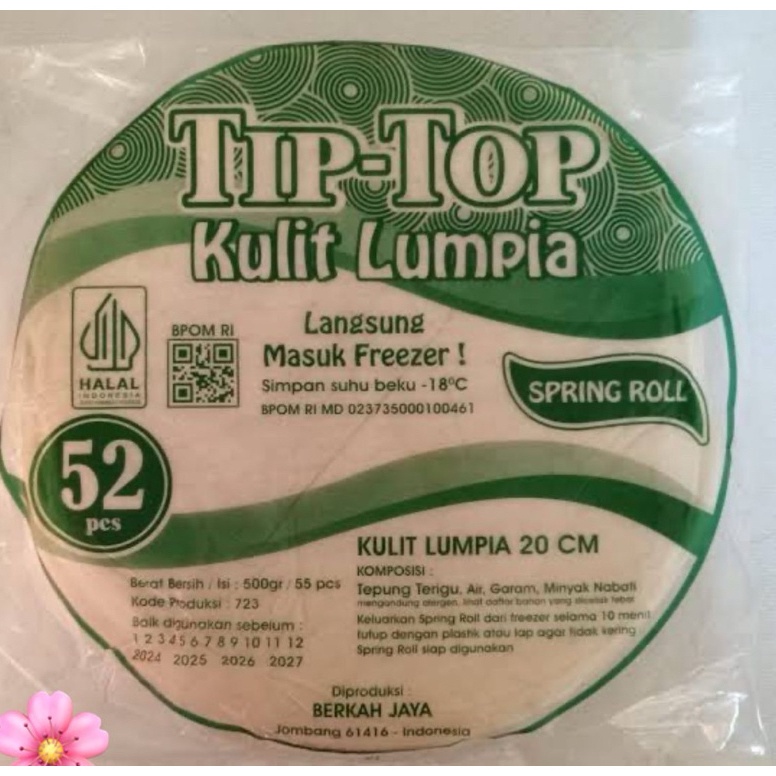 

Ready Kulit Lumpia Tip Top Isi 52 Pcs