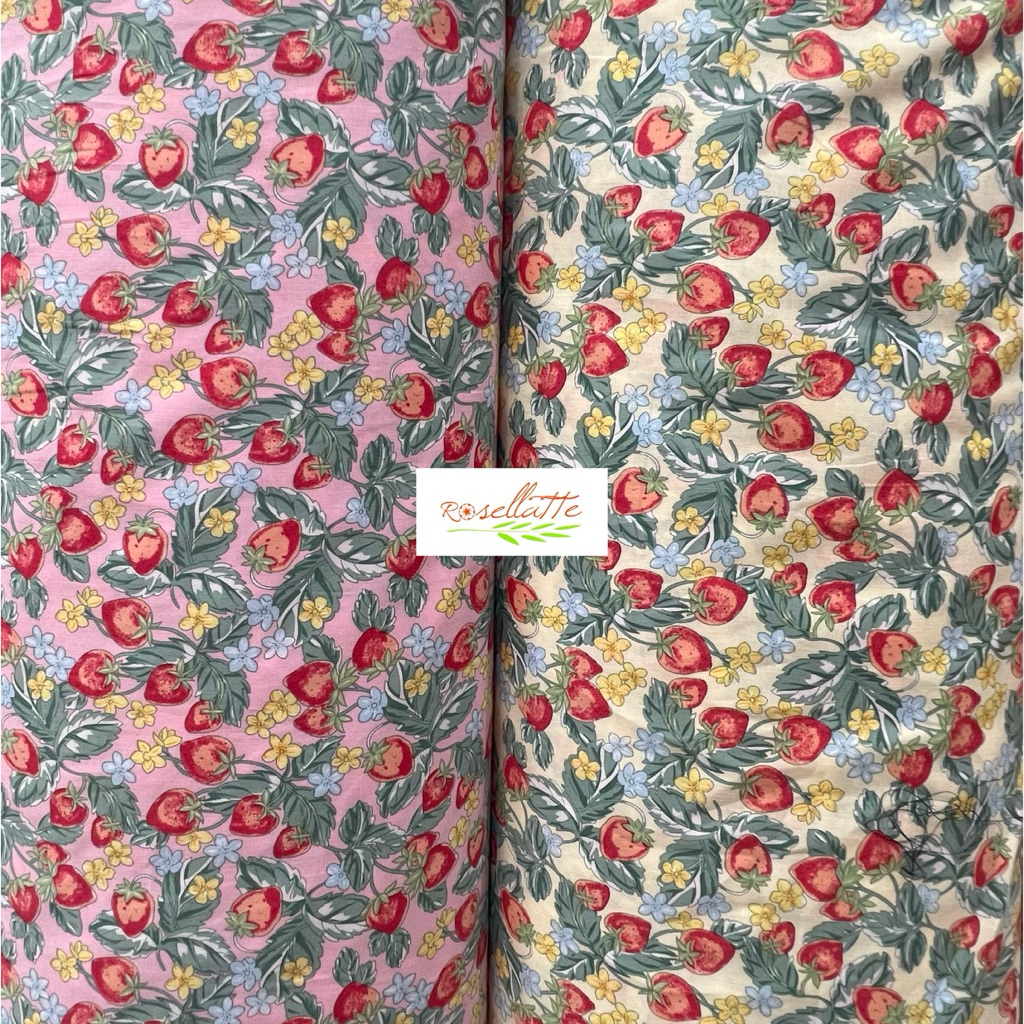 Kain Katun Jepang Motif Stoberi Strawberry