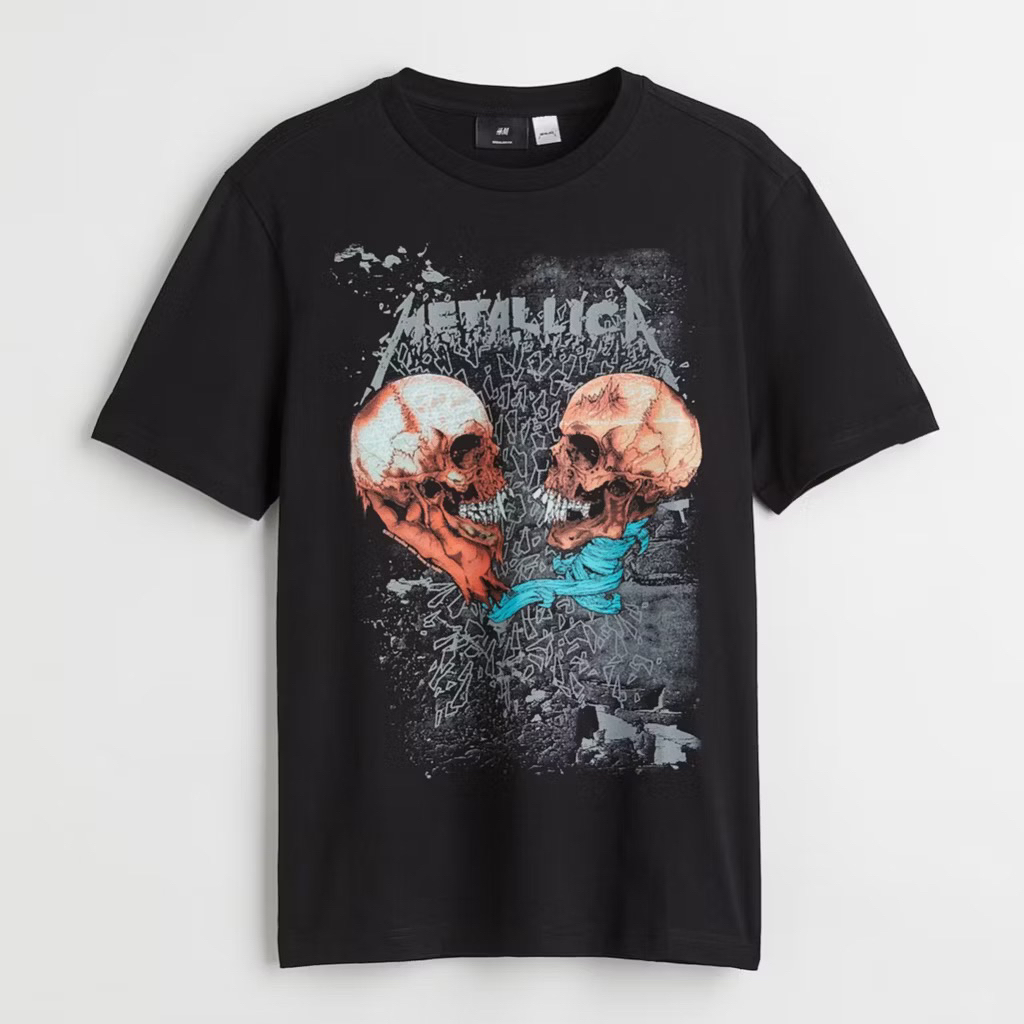 Kaos band metallica by H&* original,kaos oversize,unisex (pria dan wanita)