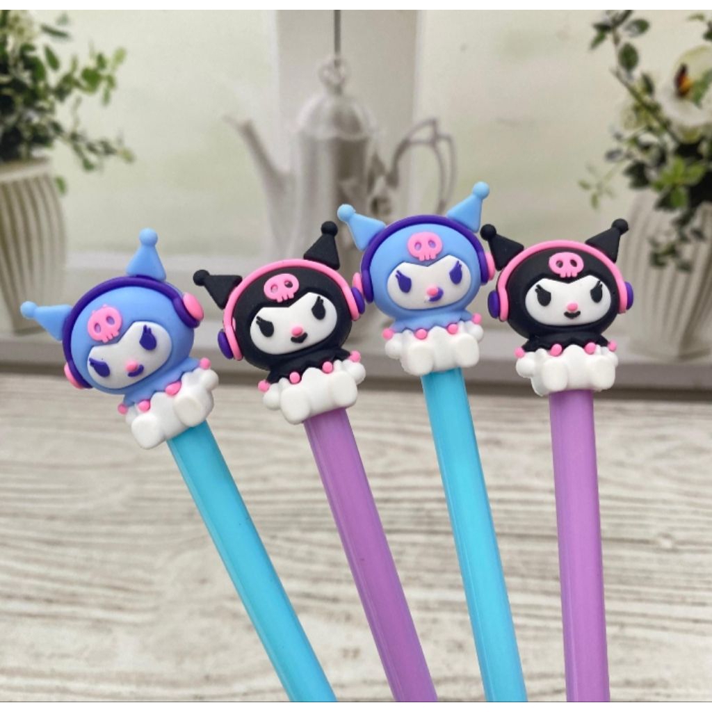 

Pulpen Gel Kuromi Headset Pen Gel Karakter Kuromi Halloween Pen Gel Unik Termurah