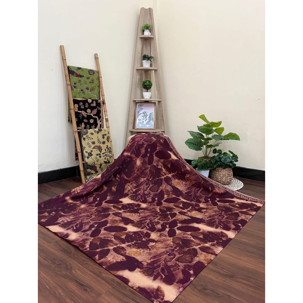 Kain batik solo alusan ecoprint daun kecer