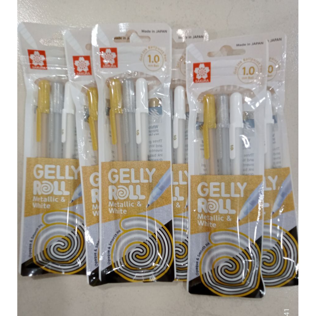 

SAKURA JELLY ROLL METALIC & WHITE SET 3