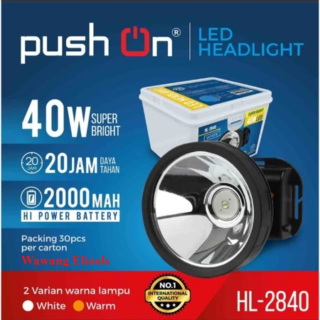 Senter Kepala PushOn HL-2840 / Senter Kepala / Senter Push On / Senter  Lampu