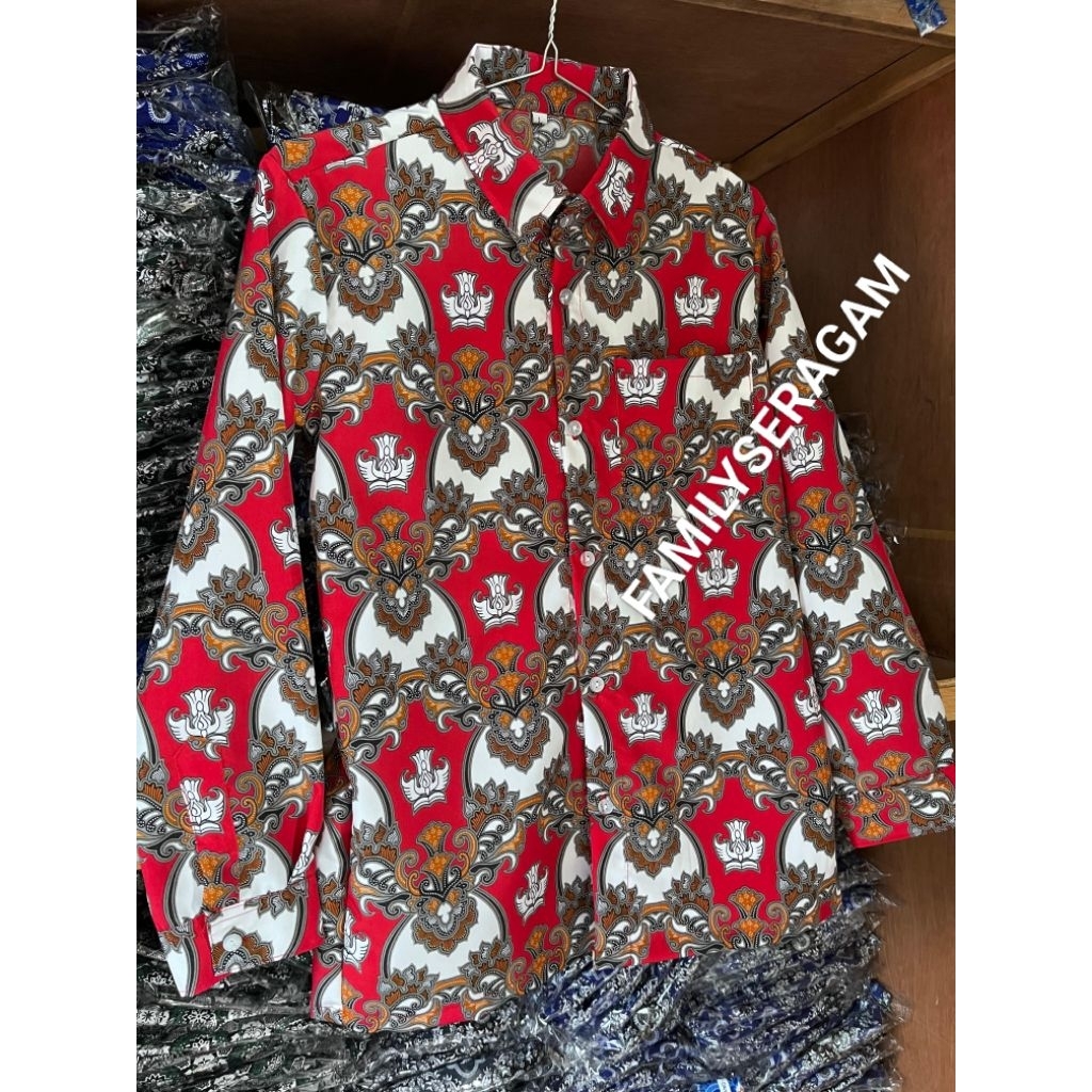 Baju Batik SD Negeri/Batik SD Nasional/Batik SD Merah/Batik SD Lengan Panjang-Lengan Pendek/Batik SD