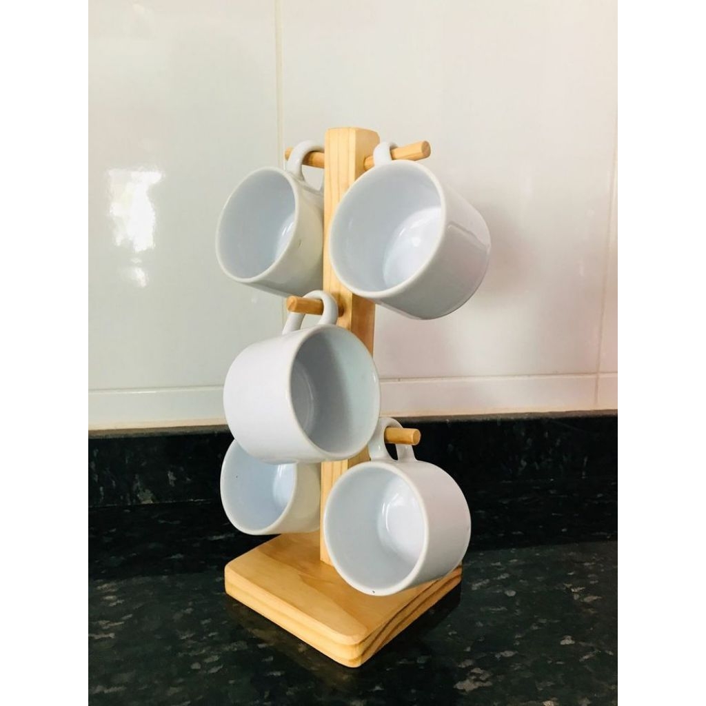 Rak Gelas Kayu Aesthetic Gantung Rak Dapur Organizer