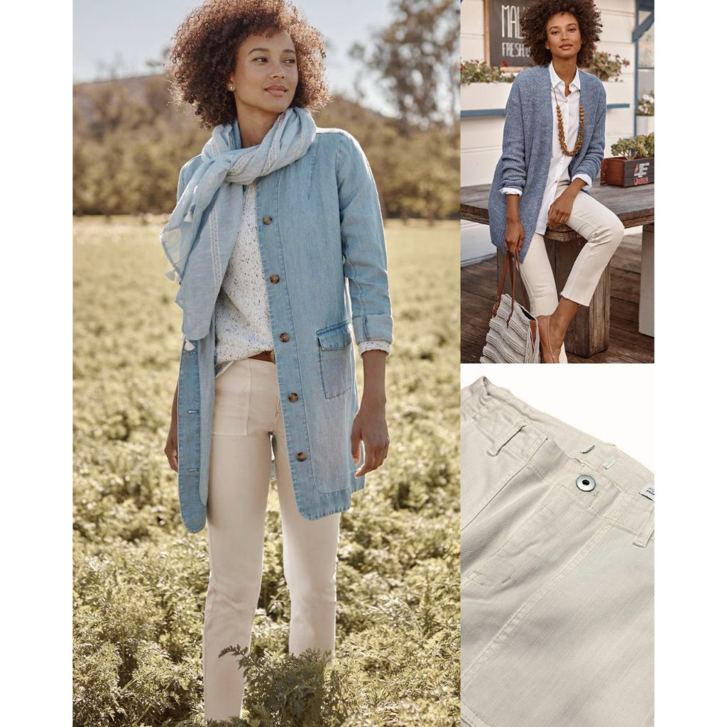 J.Jill High-Rise Straight-Leg Patch-Pocket Fringe-Hem Jeans - 7996