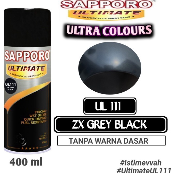 

KODE N22G SAPPORO ULTIMATE UL111 ZX GREY BLACK 4ml Cat Semprot Pylok Pilok