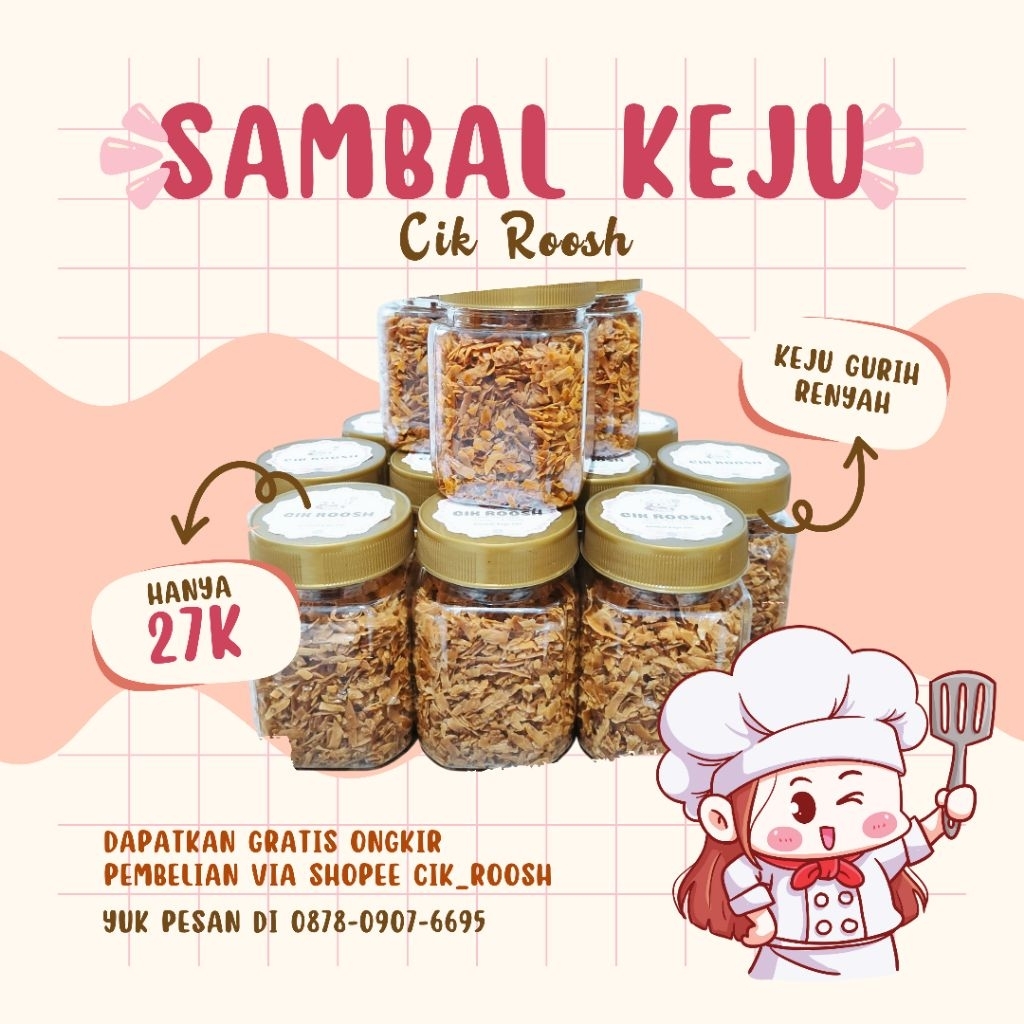 

Sambal keju panggang/bakar kremes original dan spicy