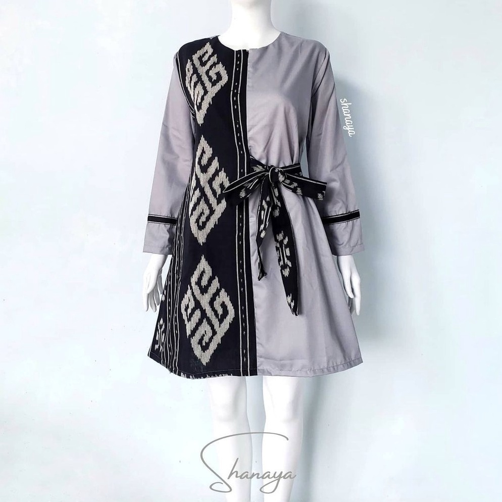KODE F39J Shanaya Batik Tunik Tenun Kombinasi Toyobo Premium Mirea Size S M L XL XXL