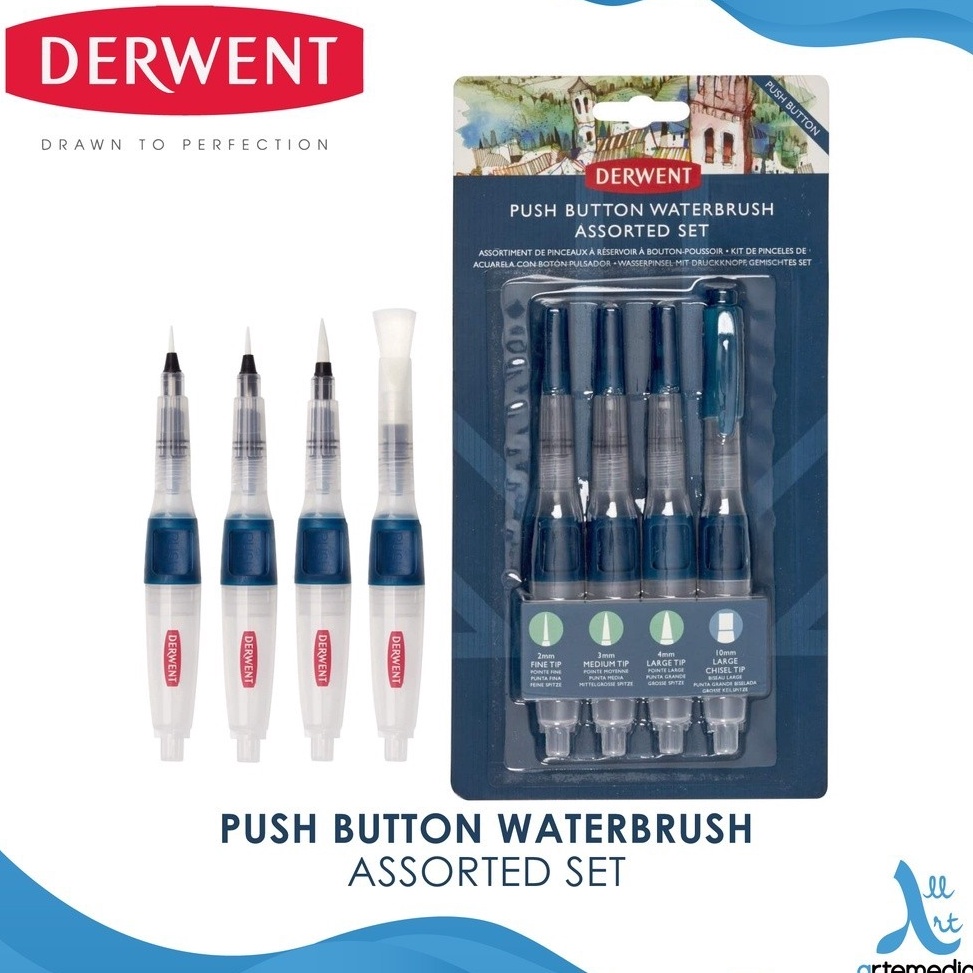 

Derwent Push Button Water Brush Assorted Set Kuas Lukis KODE N2G1