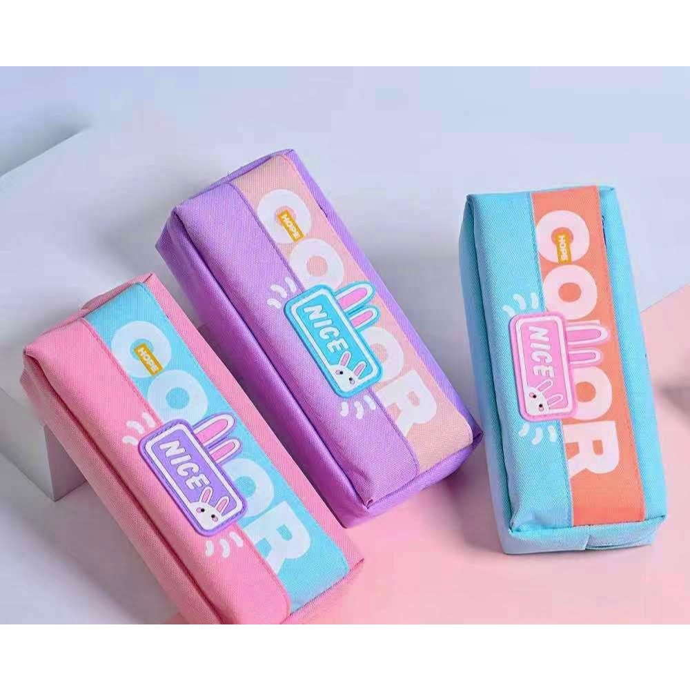 

[ PCS ] Kotak Pensil Warna Nice Resleting + Gantungan Lovely / Tepak Pensil Nice HR-8531