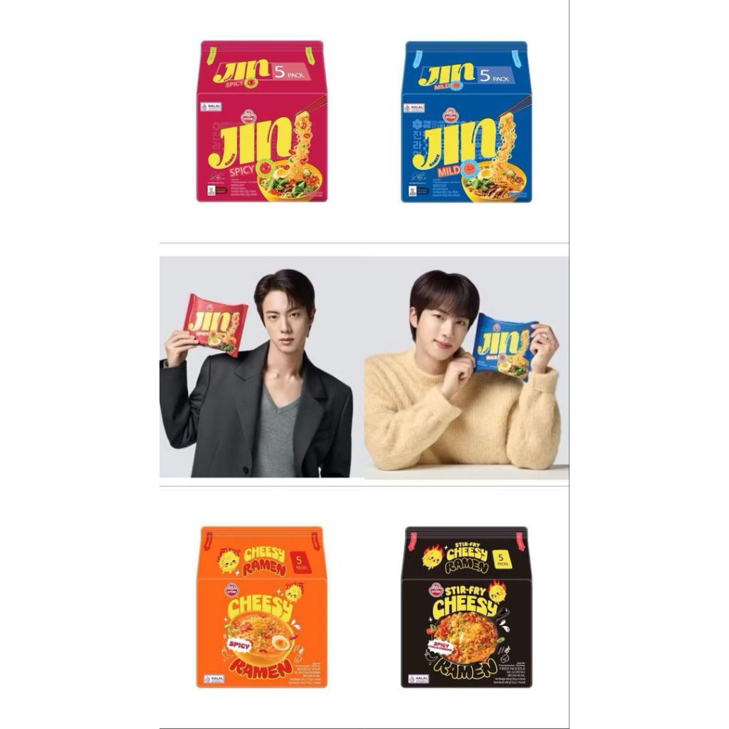 

Jin Ramen Ottogi Halal Spicy, Mild Multipack 5 packs