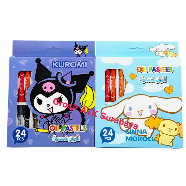 

CRAYON 24 WARNA 3024 / Krayon Minyak / Oil Pastel 24 Warna 3024 Kuromi Cinnamorol