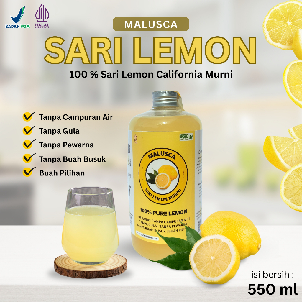 

Sari Lemon 100% Murni Malusca Asli - Murni Tanpa Campuran 550 ML [TERMURAH]