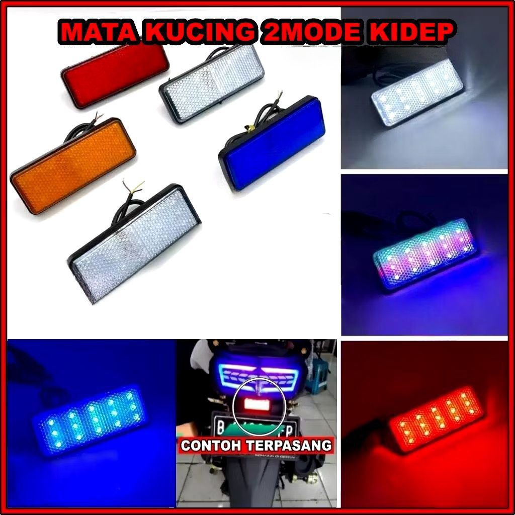 LAMPU LED MATA KUCING BELAKANG STOP BERKEDIP STANBY RUNNING TAMBAHAN VARIASI UNIVERSAL ALL MOTOR