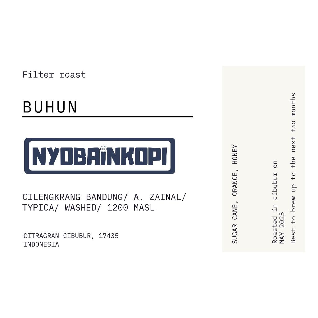 

Buhun organic washed (biji kopi sangrai - roast bean) - 200gr