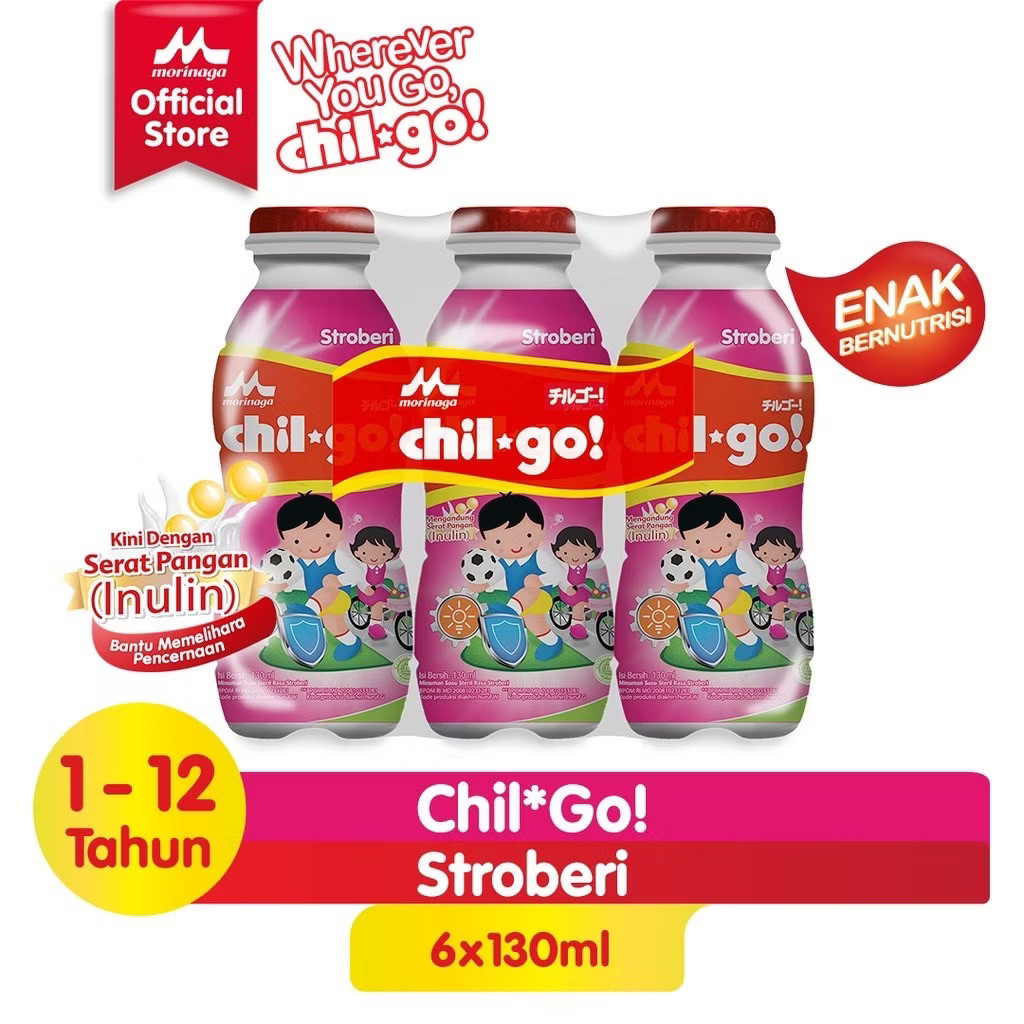 

PROMO Chilgo Milk Stroberi/ cokelat/Vanila 6x130ml Multivitamin Anak