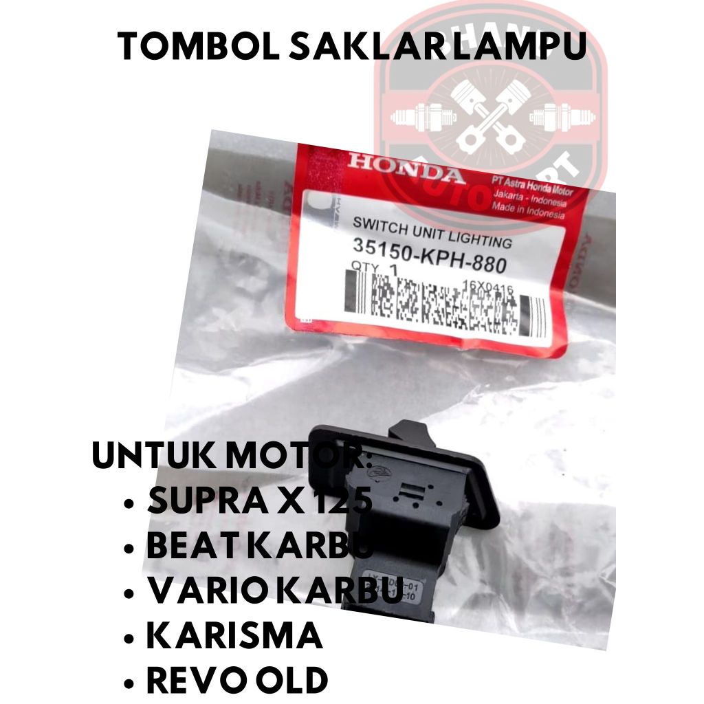 ORI HND SAKLAR TOMBOL LAMPU ON OFF KARISMA VARIO SUPRA X 125 BEAT KARBU