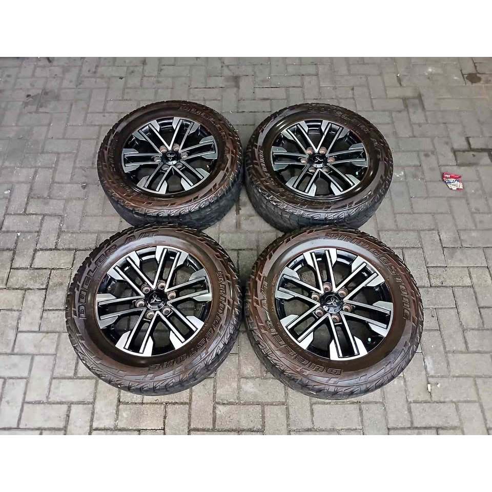 VELG MOBIL BEKAS STD PAJERO FACELIFT R18+BAN BRIDGESTONE A/T 265 60 UNTUK PAJERO TRITON DLL