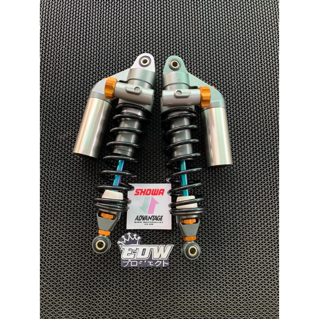 Shock Showa Cnc 340mm bebek As Rainbow Hitam