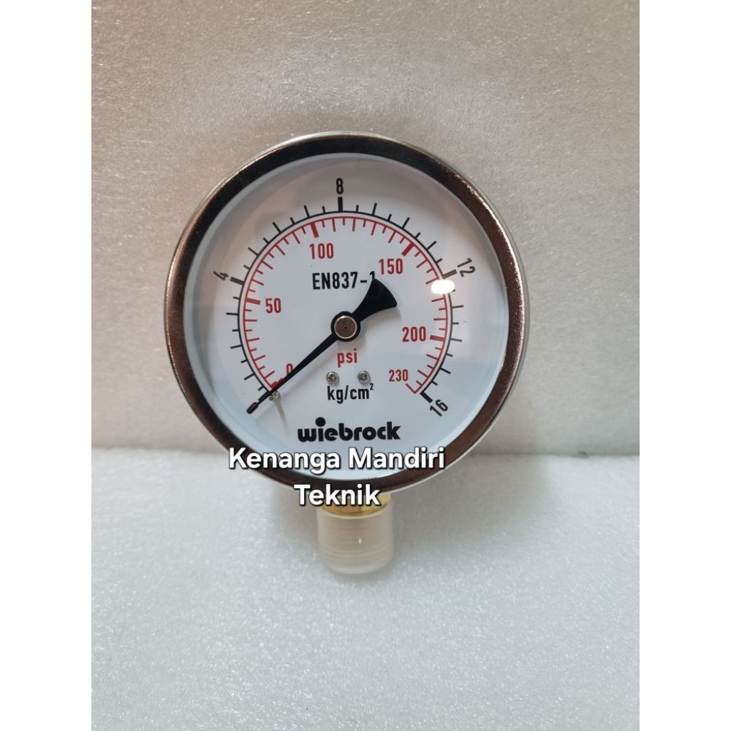 16 Bar Pressure Gauge 4 Inch Model Raket Besi WIEBROCK