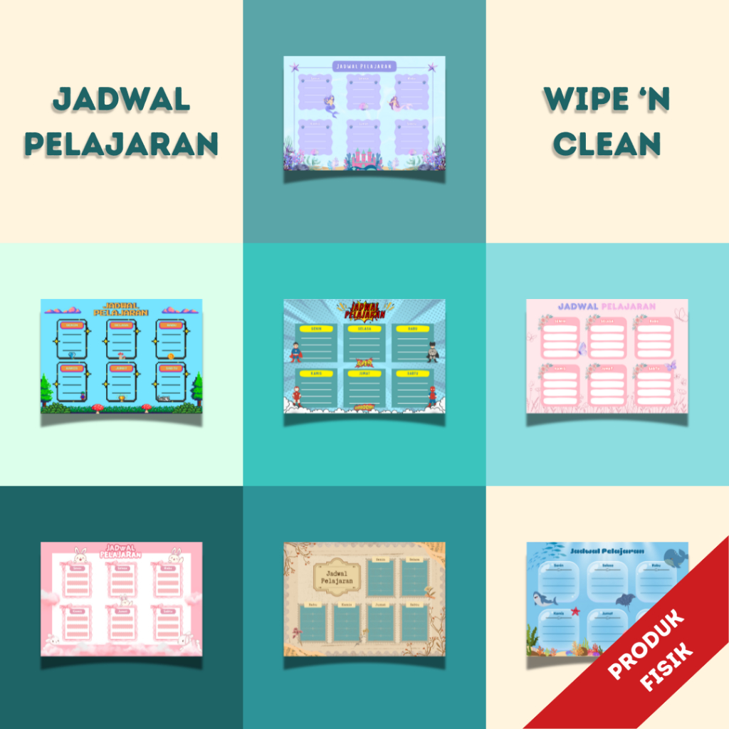

Jadwal Pelajaran Wipe And Clean A4