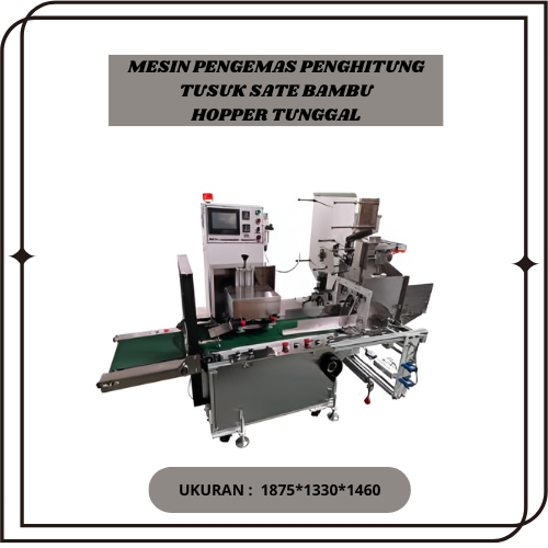 MESIN PENGEMAS PENGHITUNG TUSUK SATE BAMBU HOPPER TUNGGAL NZDZDS - G300 | MESIN PENGEMAS TUSUK SATE 