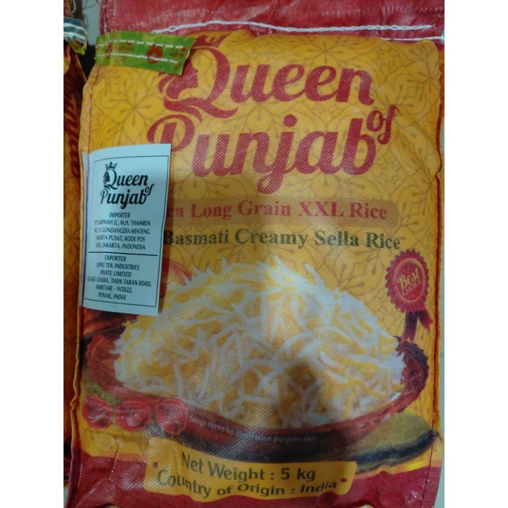 

aina BERAS BASMATI INDIA " QUEEN PUNJAB" kemasan original 5 kg