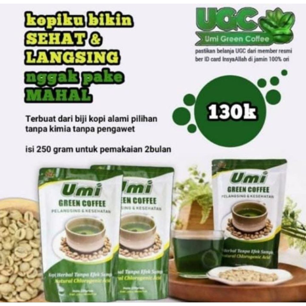 Umi green coffe ugc kopi hijau pelangsing kesehatan 250 gram coffee original herbal alami asli resmi
