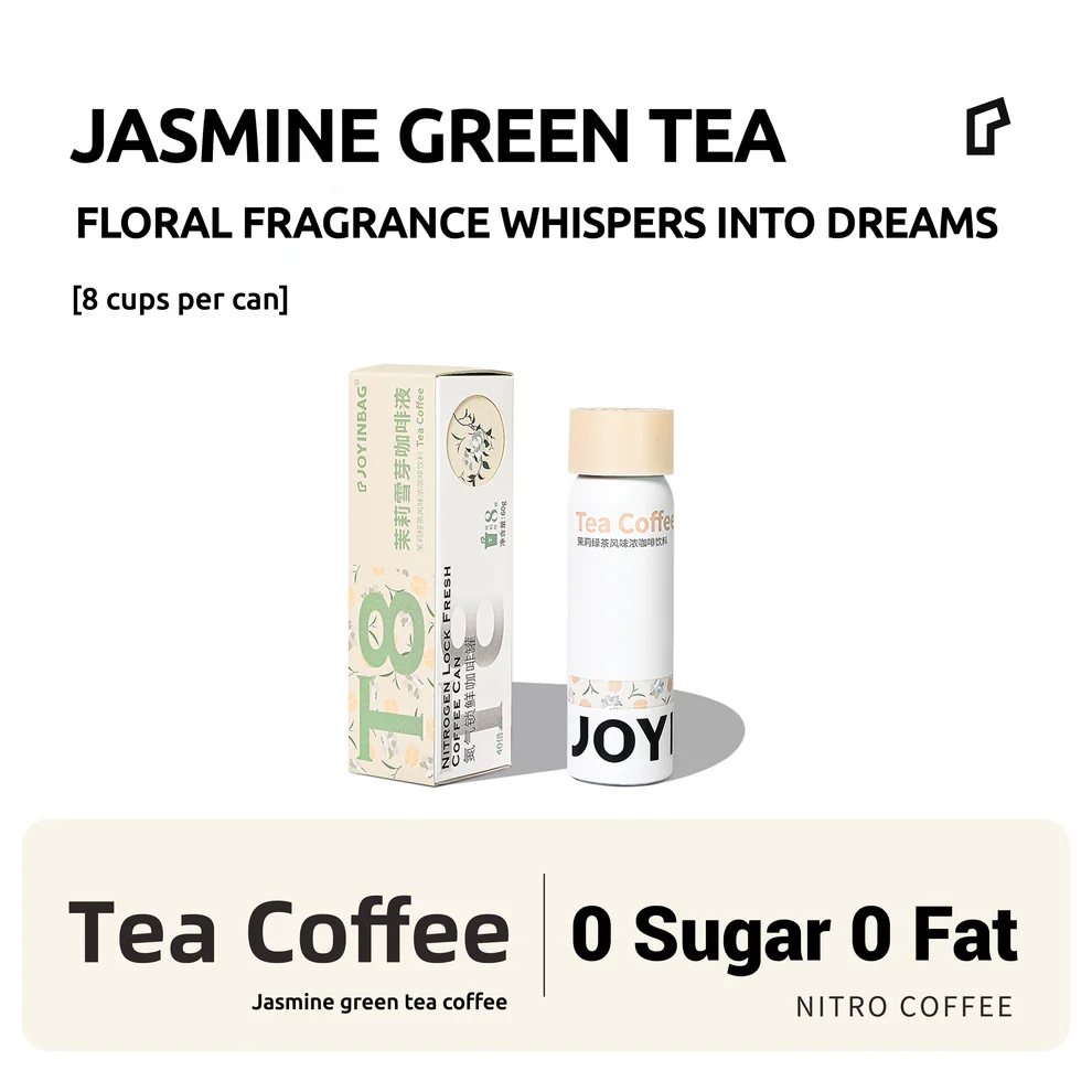 

JOYINBAG T8 Tea Nitro Coffee [ Jasmine Green Tea Coffee ] Nitro Kopi Instan 8 x 250ml Porsi Per Tube