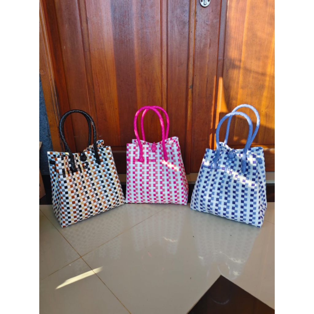 [AMINA]TOTE WANITA/TAS BELANJA MURAH/TAS JALI PREMIUM/KERANJANG BELANJA JALI JALI/Tas jali muat 5-7 