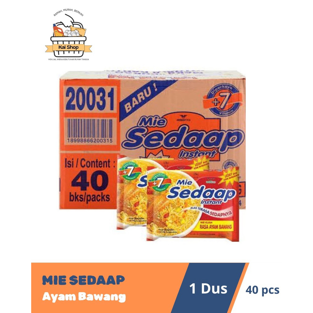 

1 DUS (40 PCS) MIE SEDAAP RASA AYAM BAWANG 70gr