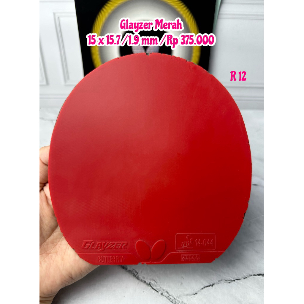 second karet pingpong bet bat bad tenis meja glayzer Merah