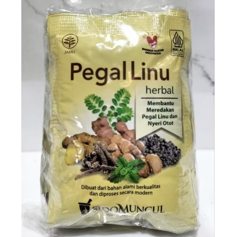 

Jamu Herbal Pegel Linu Sido Muncul isi 10 sachet membantu meredakan nyeri tulang