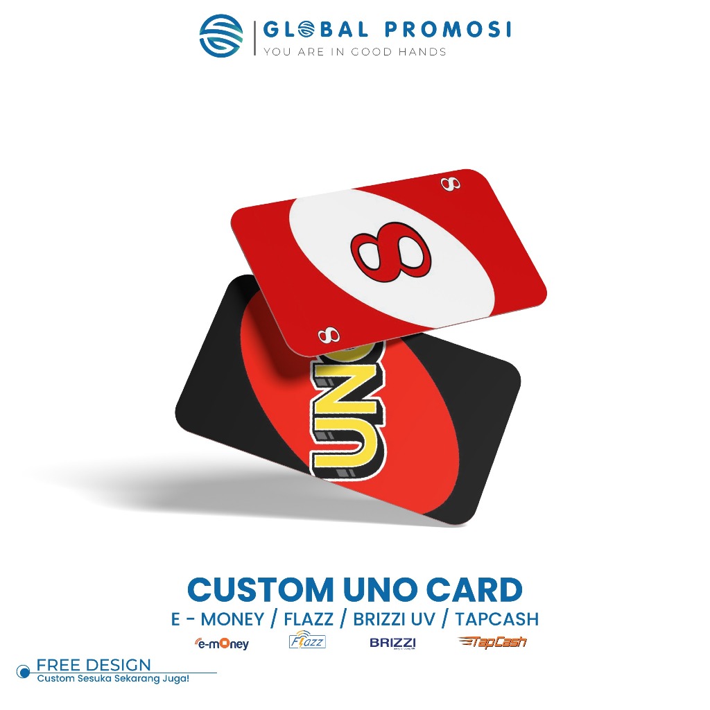 Kartu E-money Custom Edisi UNO Card Etoll Flazz Gen 2 Mandiri Bca Cetak Uv Print