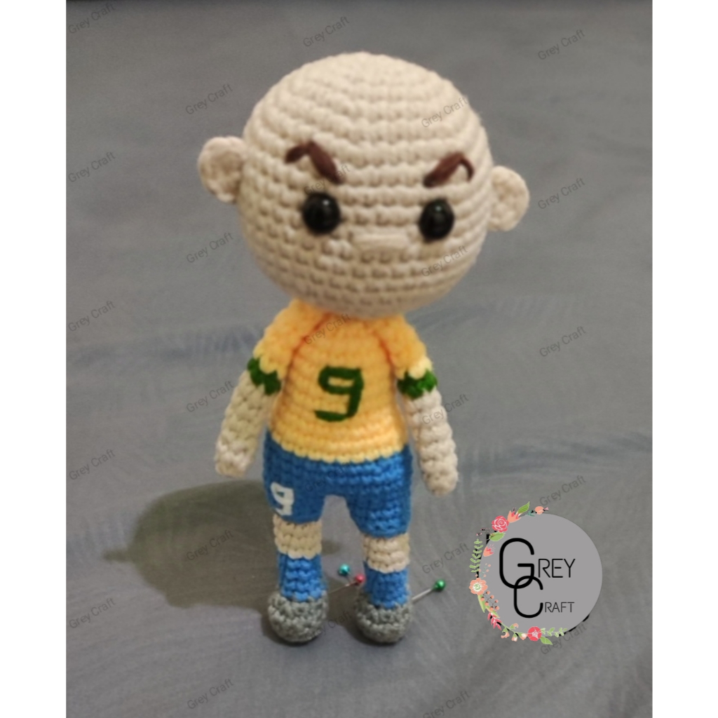 Boneka rajut Ronaldo Brasil