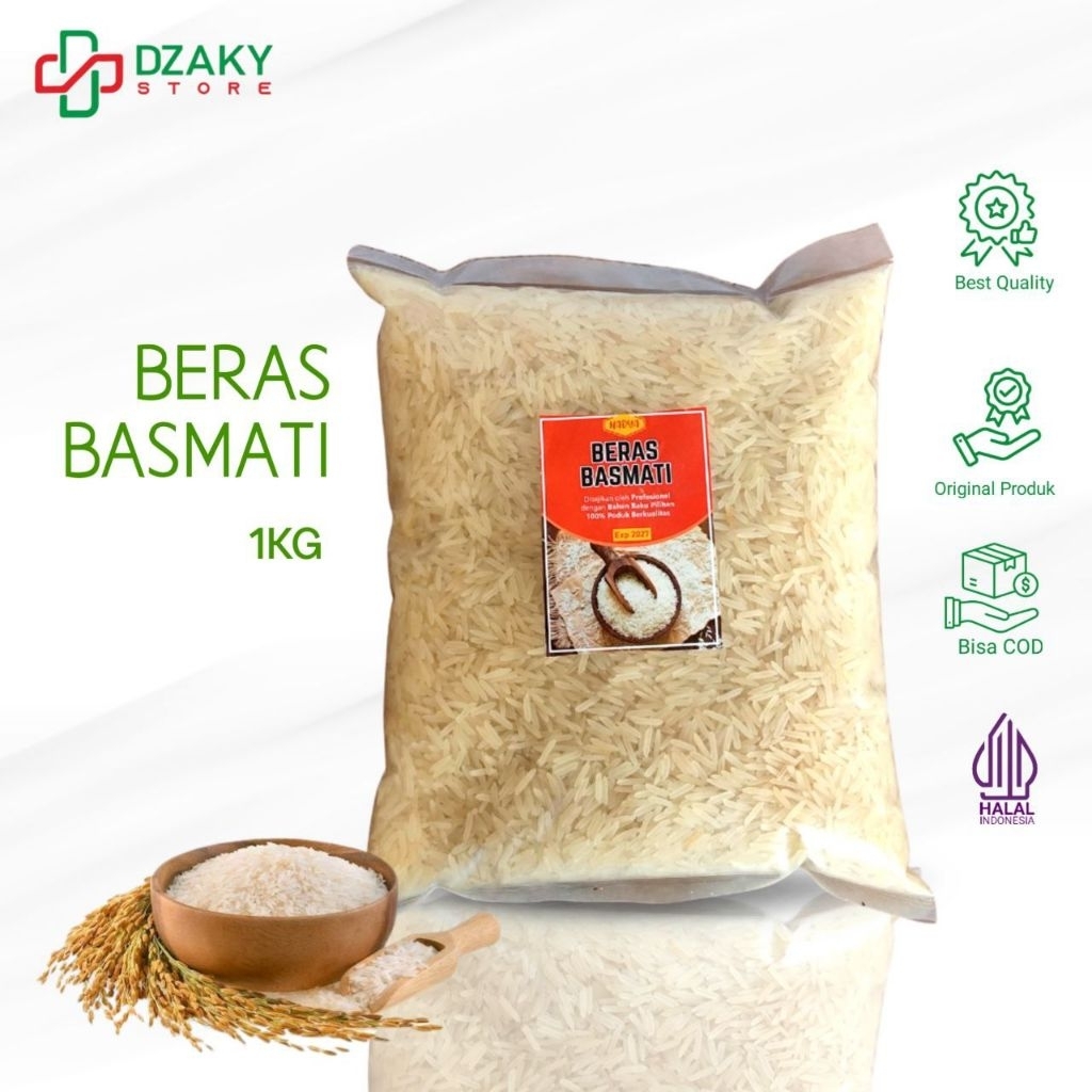 

Beras Basmati Premium 1kg Khas Timur Tengah Dari India Untuk Kebuli Kabsa Mandi Biryani Abu Kass