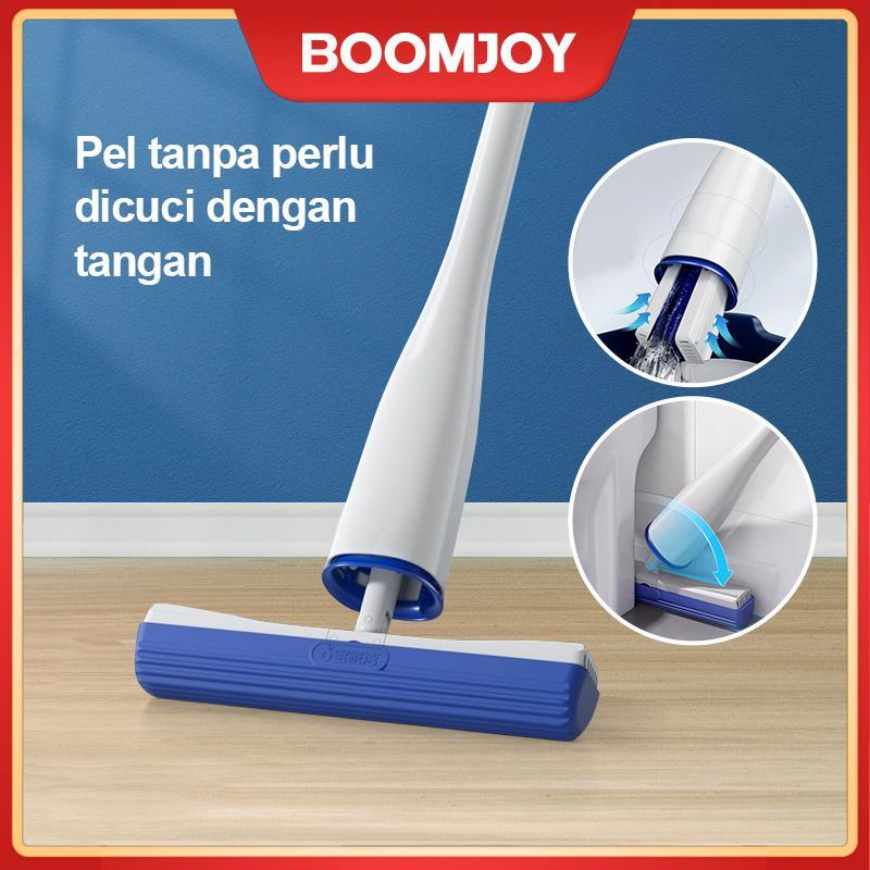 BOOMJOY Sponge Pel untuk mengepel lantai Self-Cleaning Hand-Free dengan Kepala Pel PU yang selalu le