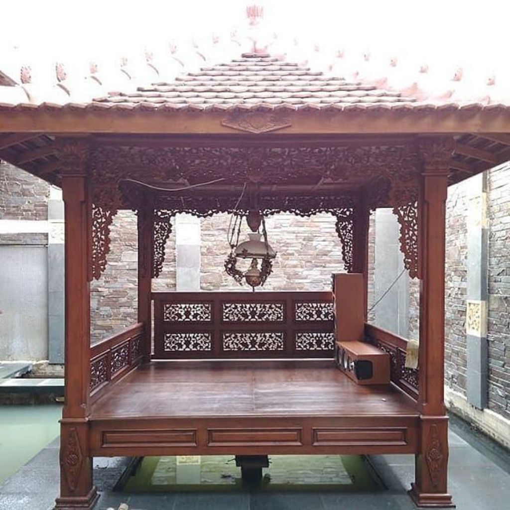 Pendopo Kayu Jati Ukir Klasik - Gazebo Minimalis Elegan (Harga Per Meter)