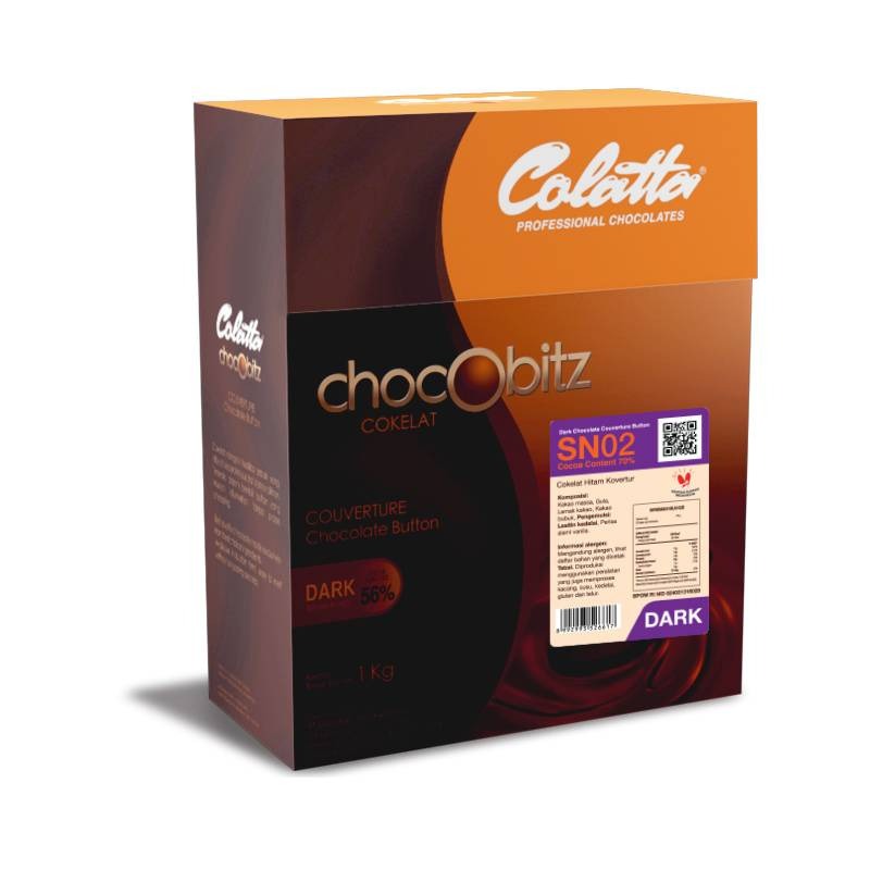 

Dark Couverture Colatta Chocobitz SN02 (70%) Dark Chocolate 70% 200 gr Cokelat DCC coklat masak