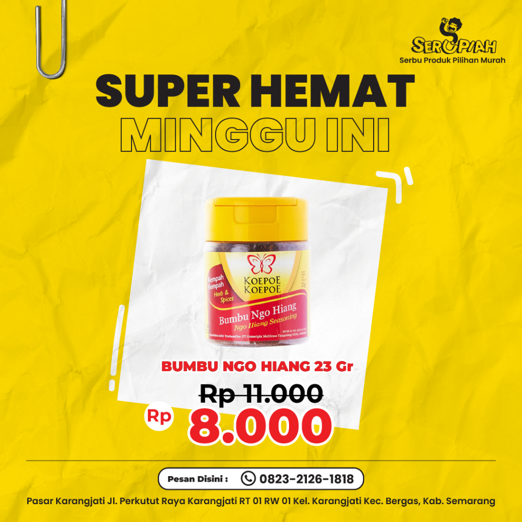 

PROMO Bumbu Ngo Hiang Koepoe-Koepoe 23 Gr