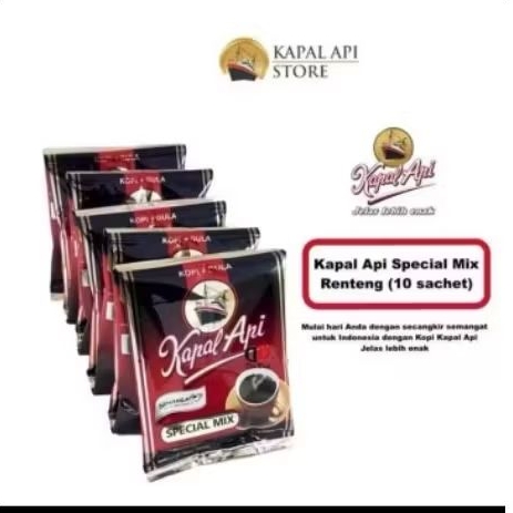

Kopi kapal api sachet plus gula 1renceng