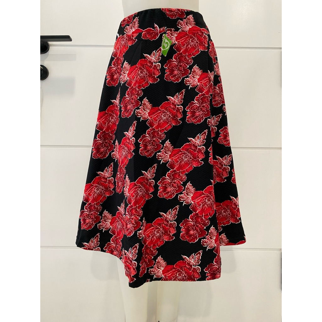 Terbaru Rok payung pendek/rok wanita motif kembang bunga/ bahan waffle