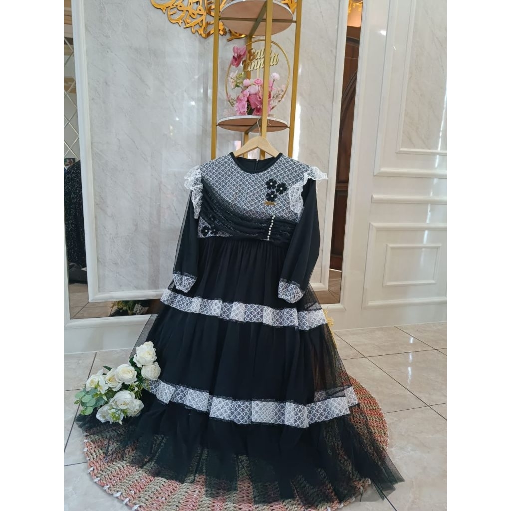 TIARA DRESS KIDS umur 3 tahun - 15 Tahun  gamis burkat mewah anak perempuan gamis pesta anak cantik 