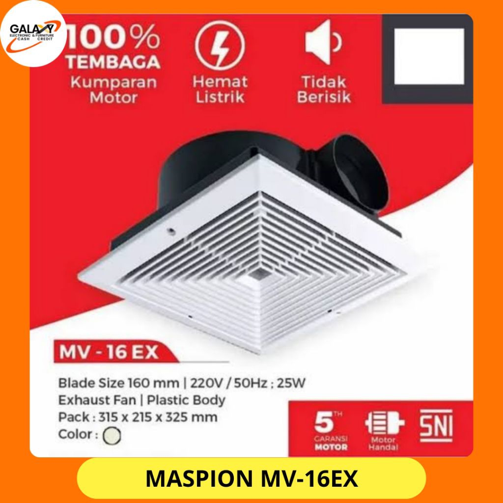 MASPION Exhaust Fan MV-16EX 6Inch Exhaust Fan Plafon/Heksos Plafon 6inch
